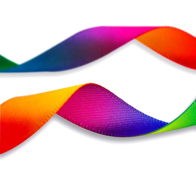 Teemico 50 Yards Satin Ribbon Gradient Rainbow Printed Double Side Satin Polyester Ribbon for DIY Handmade (9mm Wide) - Image 5